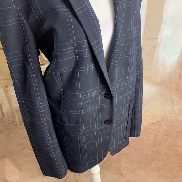 NEW THEORY Windowpane Navy Dover Tech Blazer - Picture 7 of 13